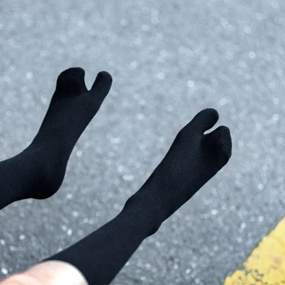 Knee High Two-Toed Socks with Plain Color - Image 5