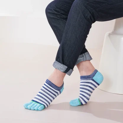 Ankle Toe Socks with Colorful Stripes - Image 3