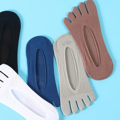 No Show Breathable Non-slip Toe Socks - Image 4