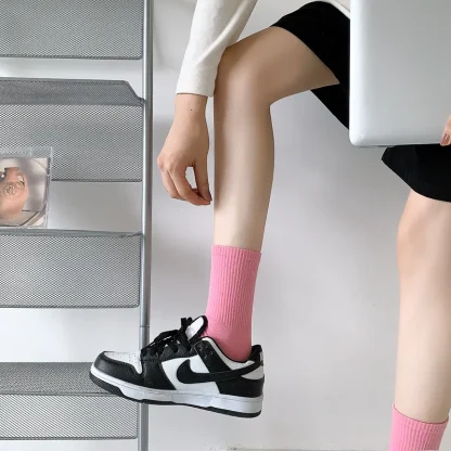 Five Finger Crew Length Solid Socks - Image 14