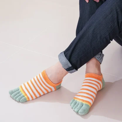Ankle Toe Socks with Colorful Stripes - Image 4