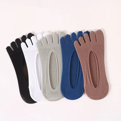 No Show Breathable Non-slip Toe Socks - Image 3