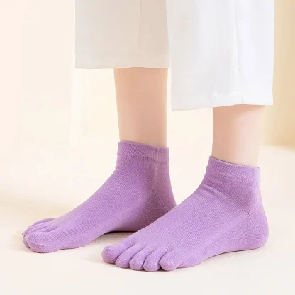 Breathable Ankle Socks with Solid Color - Image 7