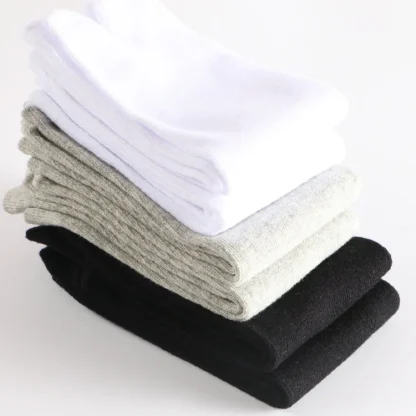 Plain Color Split Toe Socks with Crew Length - Image 3