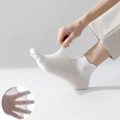 Ankle Toe Socks with Plain Color Design - Image 10