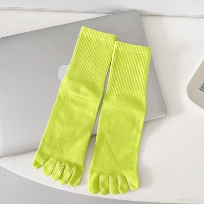 Light Solid Color Crew Toe Socks - Image 5