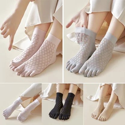 Breathable Toe Socks with Solid Color - Image 5