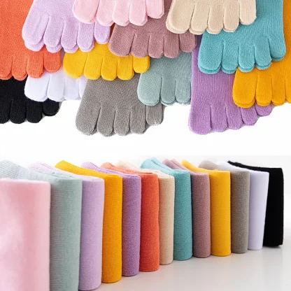 Breathable Ankle Socks with Solid Color - Image 2