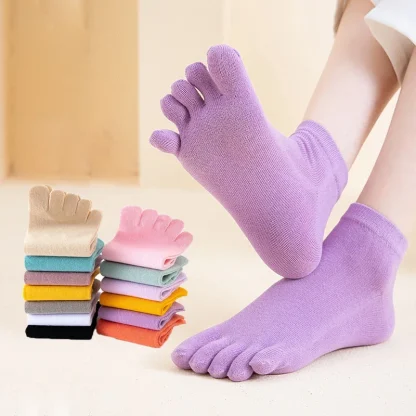 Separate Fingers Socks with Solid Color - Image 2