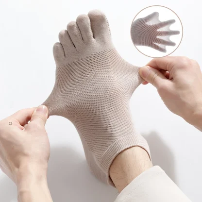 Ankle Toe Socks with Plain Color Design - Image 3