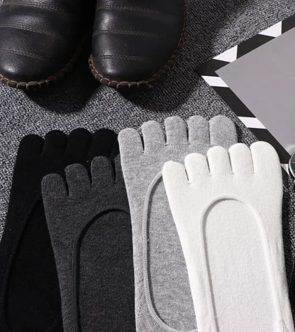 Anti-Slip Solid Toe Socks with No Show Design - Image 8