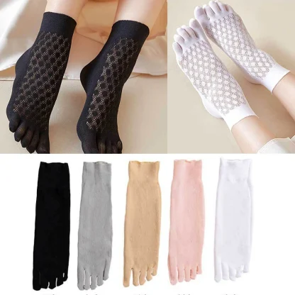 Breathable Toe Socks with Solid Color - Image 3