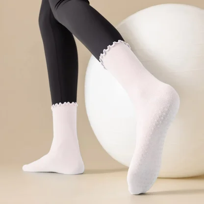 Non-Slip Toe Socks with Scallop Trim Design - Image 2