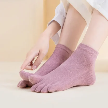 Breathable Ankle Socks with Solid Color - Image 5