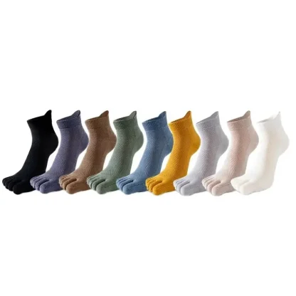 Ankle Toe Socks with Plain Color Design - Image 9