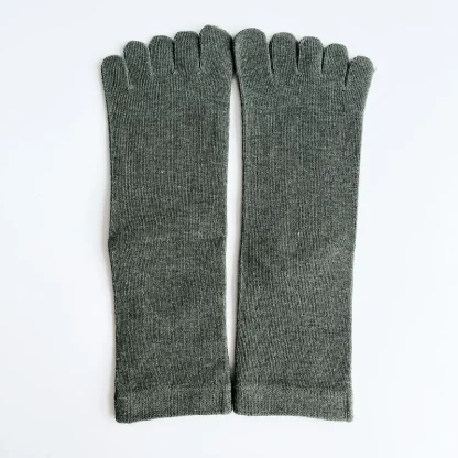 Soft Elastic Solid Color Toe Socks - Image 3
