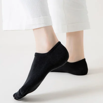5 Pairs Thin Solid Ankle Toe Socks