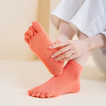 Breathable Ankle Socks with Solid Color - Image 9