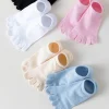 5 Pairs Thin Solid Ankle Toe Socks - Image 5