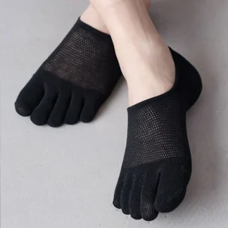 Breathable Ankle Toe Socks with Solid Color
