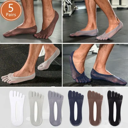 No Show Breathable Non-slip Toe Socks - Image 2