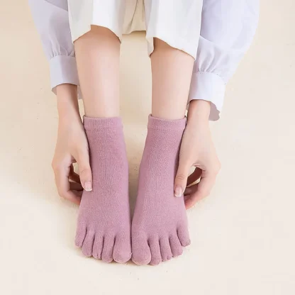 Breathable Ankle Socks with Solid Color - Image 10