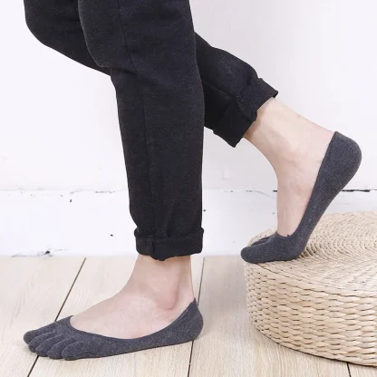 Anti-Slip Solid Toe Socks with No Show Design - Image 4