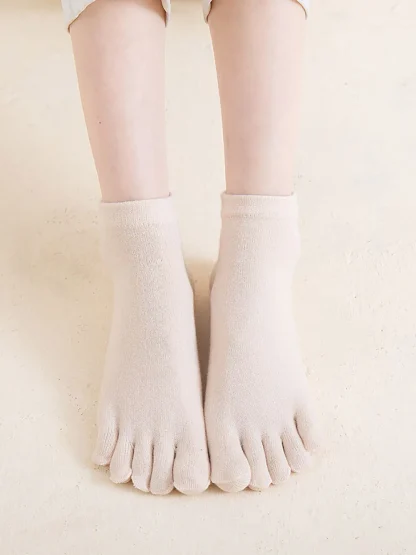 Breathable Ankle Socks with Solid Color - Image 12