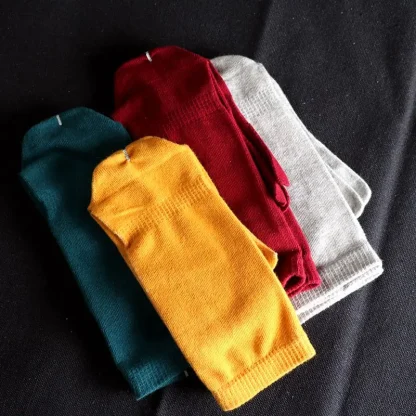 Long Casual Toe Socks with Solid Color - Image 7