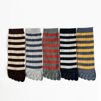 Elastic Comfy Toe Sock with Stripe Pattern - Image 2