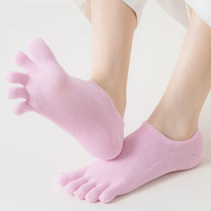 5 Pairs Thin Solid Ankle Toe Socks - Image 2
