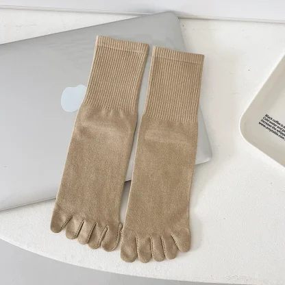 Light Solid Color Crew Toe Socks - Image 14