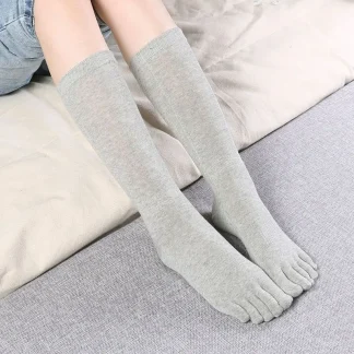 Long Casual Toe Socks with Solid Color