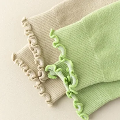Non-Slip Toe Socks with Scallop Trim Design - Image 6